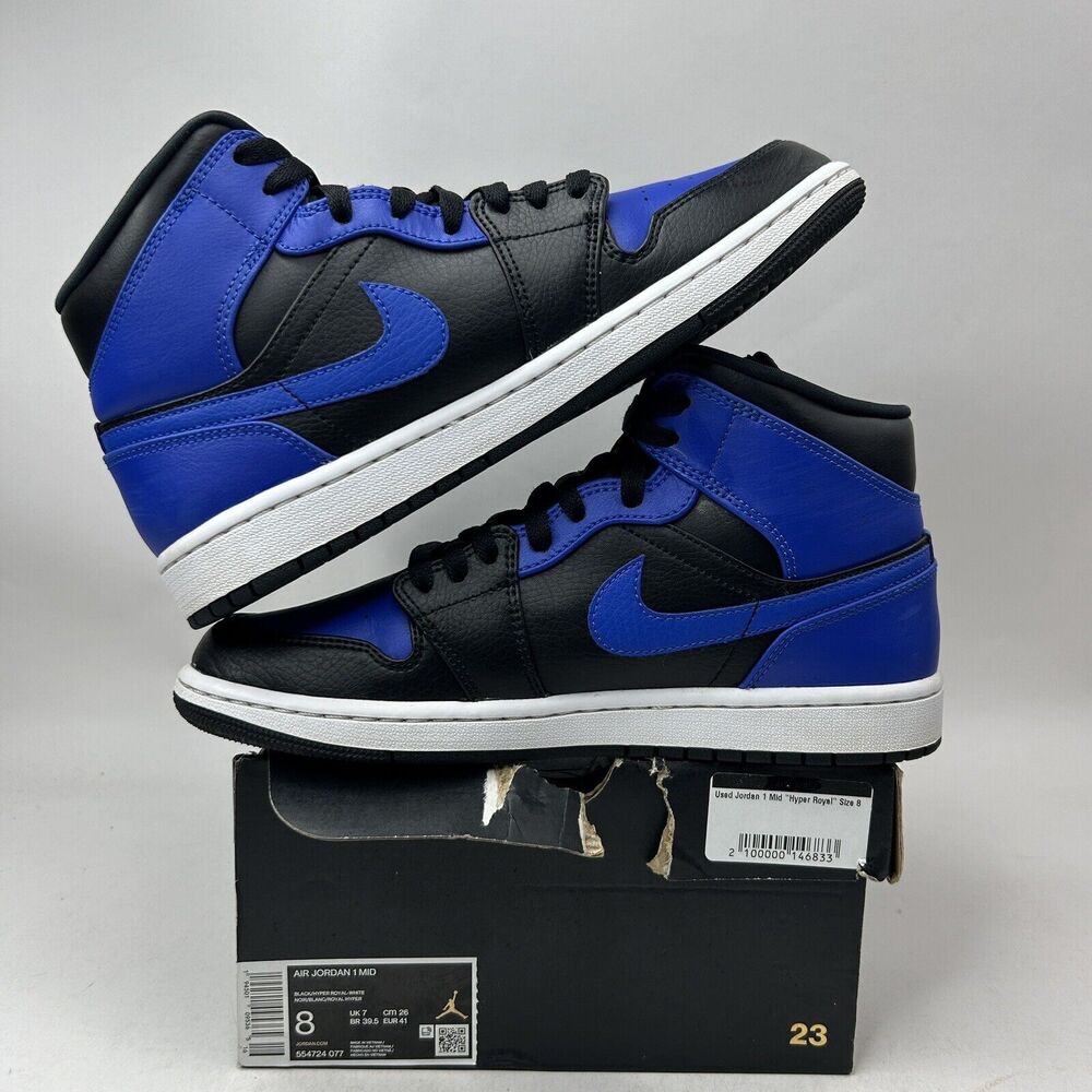 Nike Shoes Air Jordan 1 Mid Retro “Hyper Royal” 2023 - Picture 3 of 8